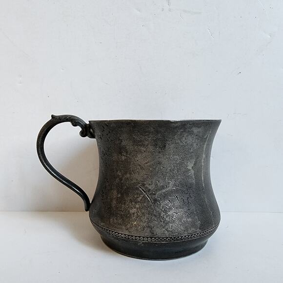 The Van Bergh Silverplate Co Mug Cup Cattails Quadruple Plate Made in USA Vtg - Picture 3 of 8